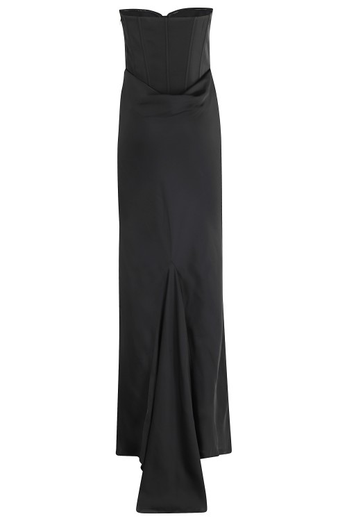 Rotate Satin Corset Maxi Dress in Black | THE LIST