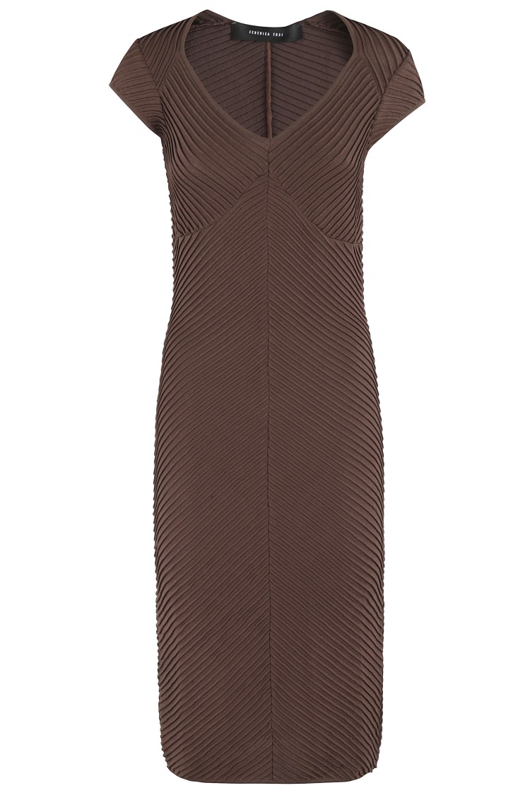 Shop Federica Tosi Chocolate Tubular Dress In Brown