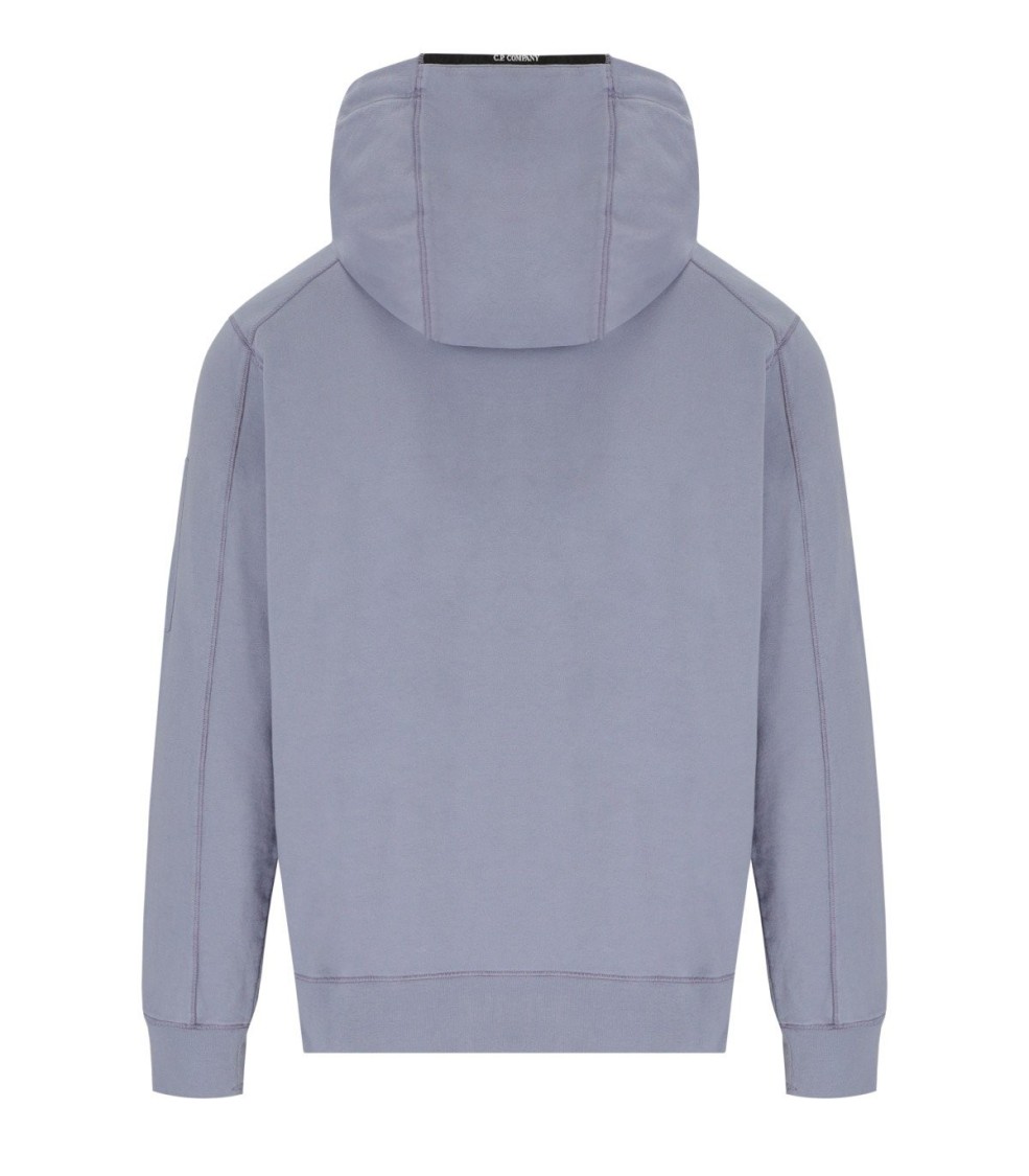 C.p. Company Light Fleece Full Zip Hooded Sweatshirt In Purple