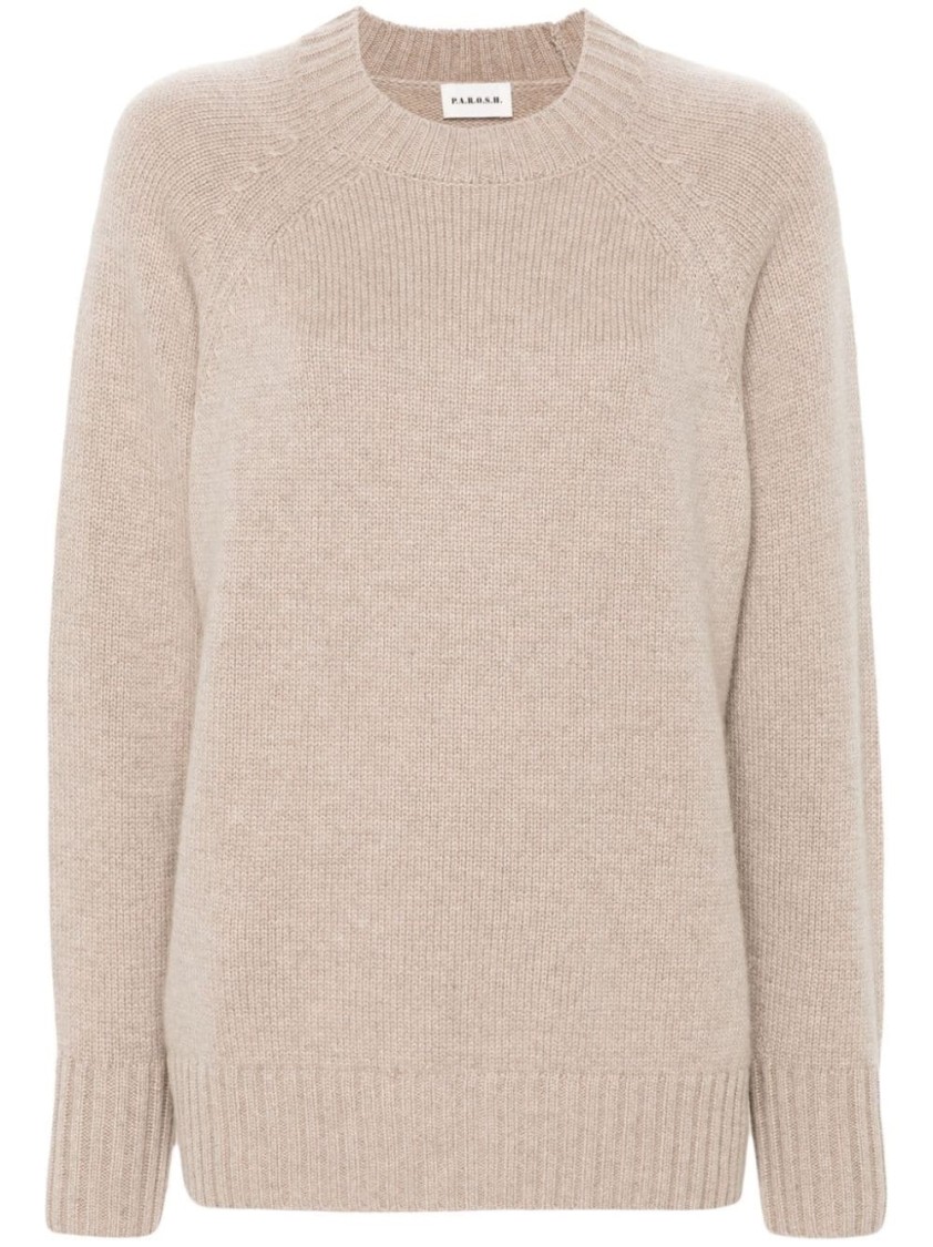 P.a.r.o.s.h . Raglan Sleeve Knit Sweater In Neutral