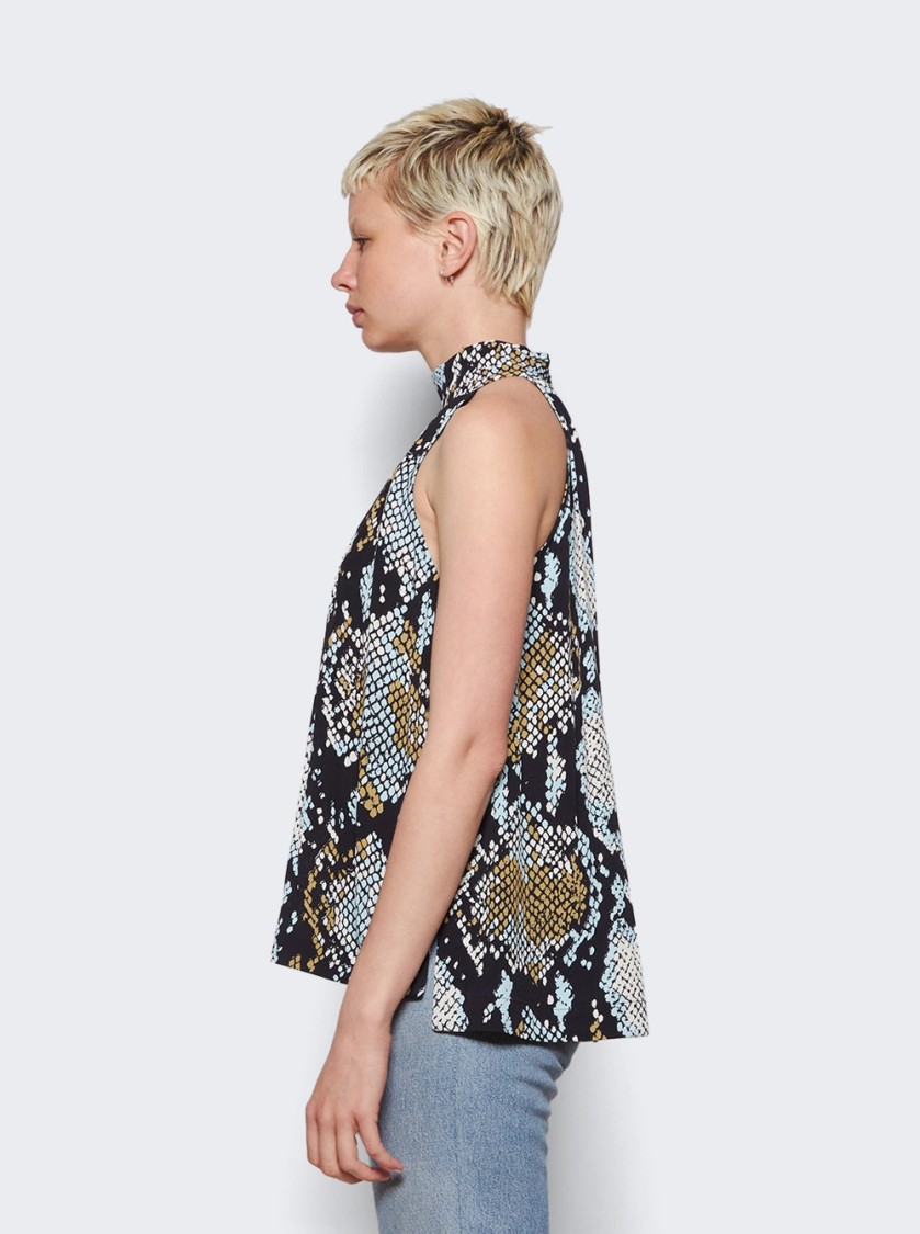 Shop Proenza Schouler Printed Snake Crepe De Chine Top