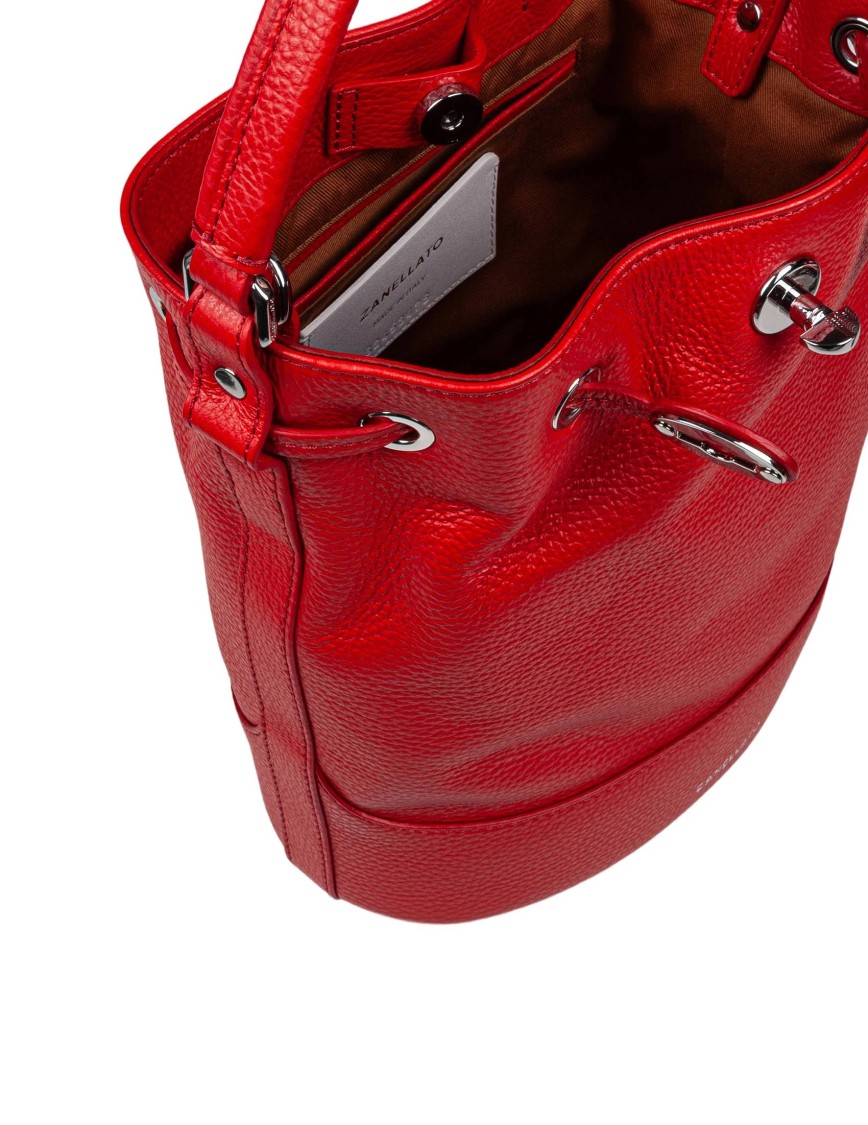 Zanellato Monda Daily Day S Leather Bucket Bag Red Color In Red
