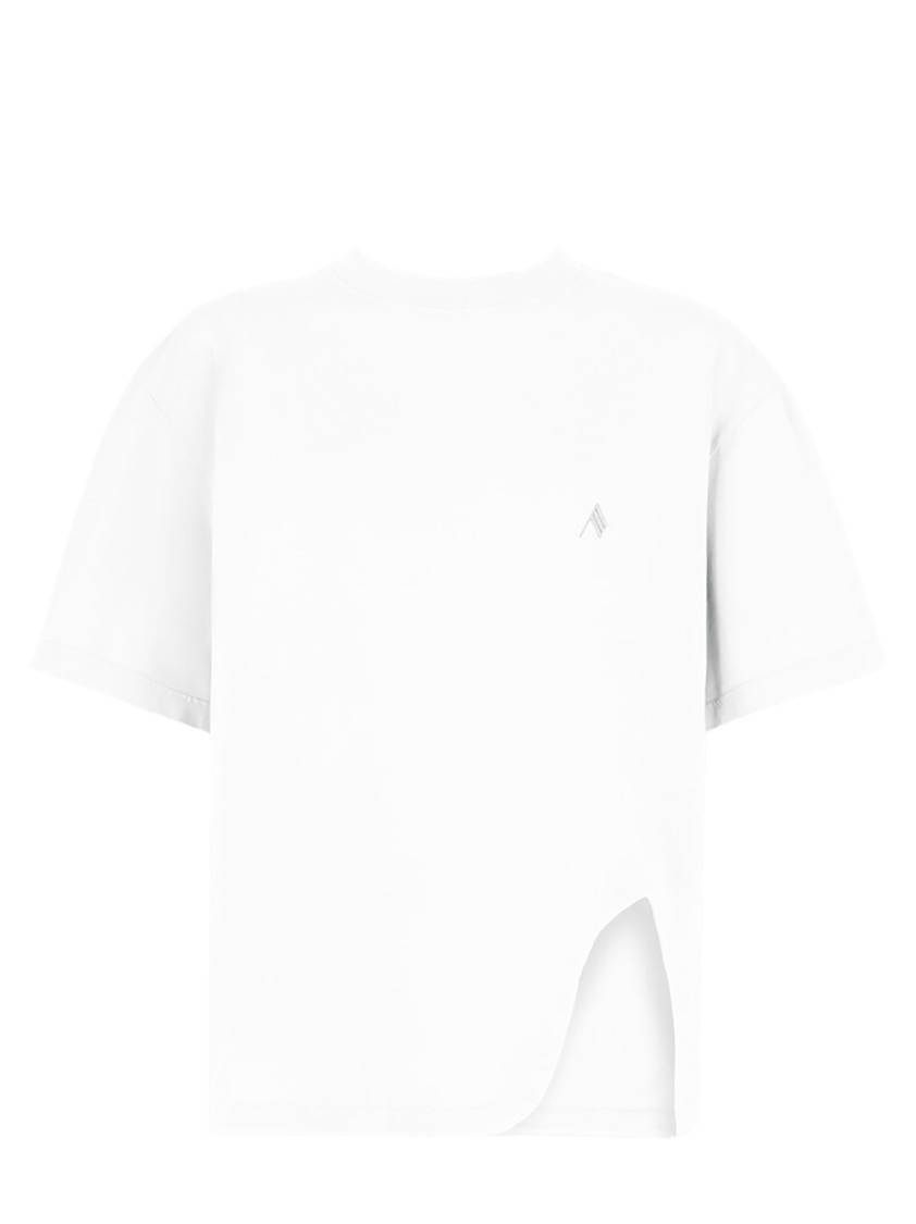 Shop Attico The Oversized Cotton Jersey T-shirt With Unique Shaped Slit