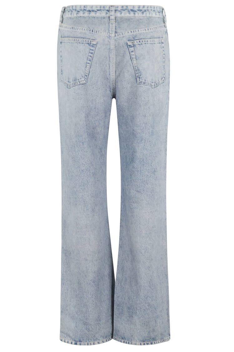 Rag & Bone Logan Raw Hem Textured Wide Leg Jeans