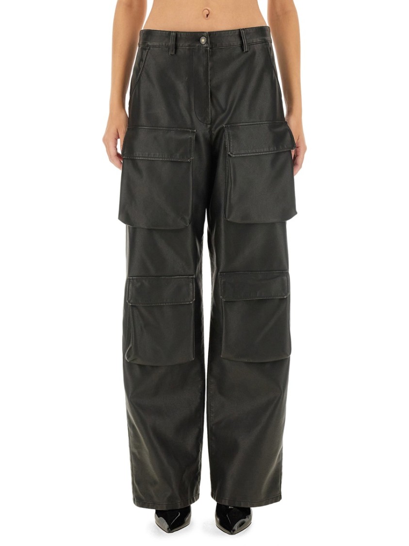 Shop Msgm Cargo Pants In Black