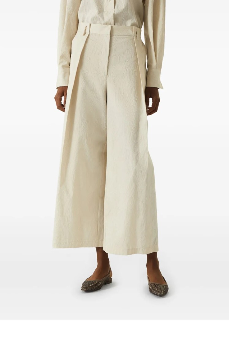 Brunello Cucinelli Wide-leg Trousers With High Waist In White