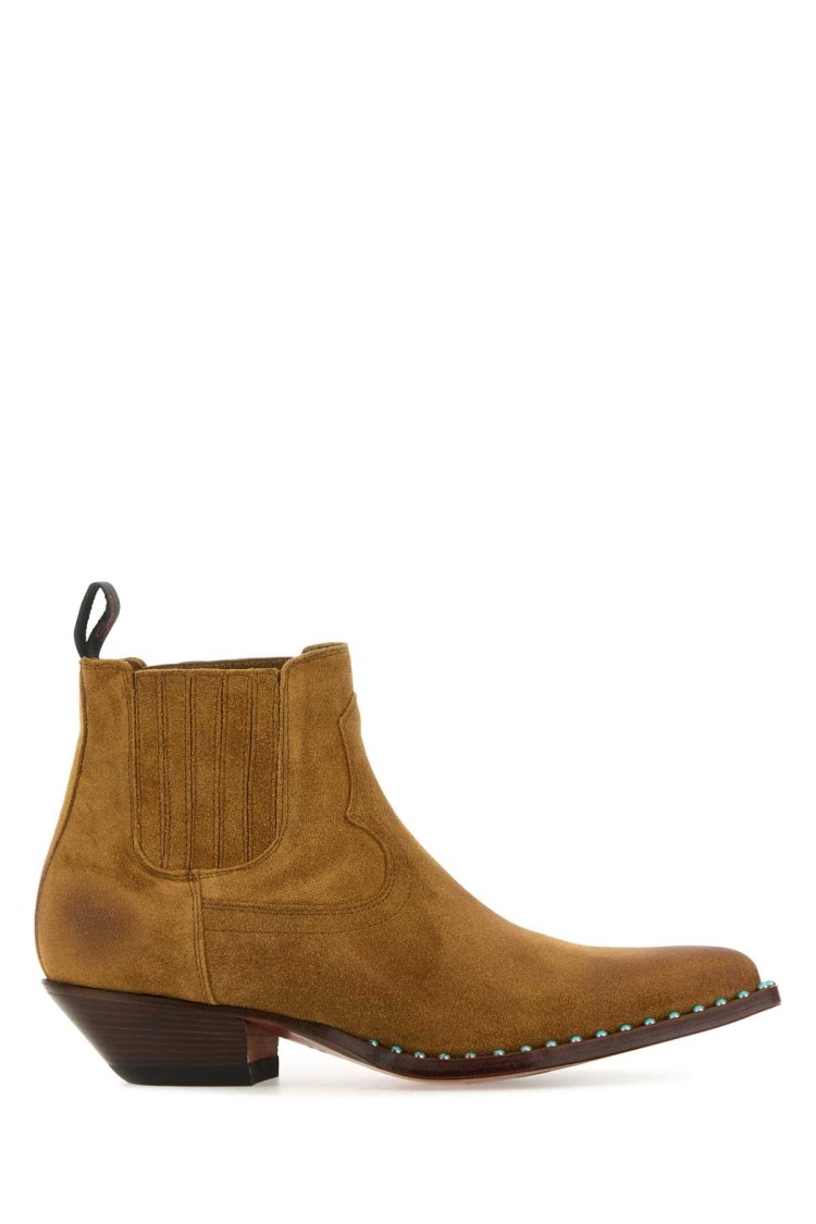 Sonora Camel Suede Hidalgo Mini Ankle Boots In Brown