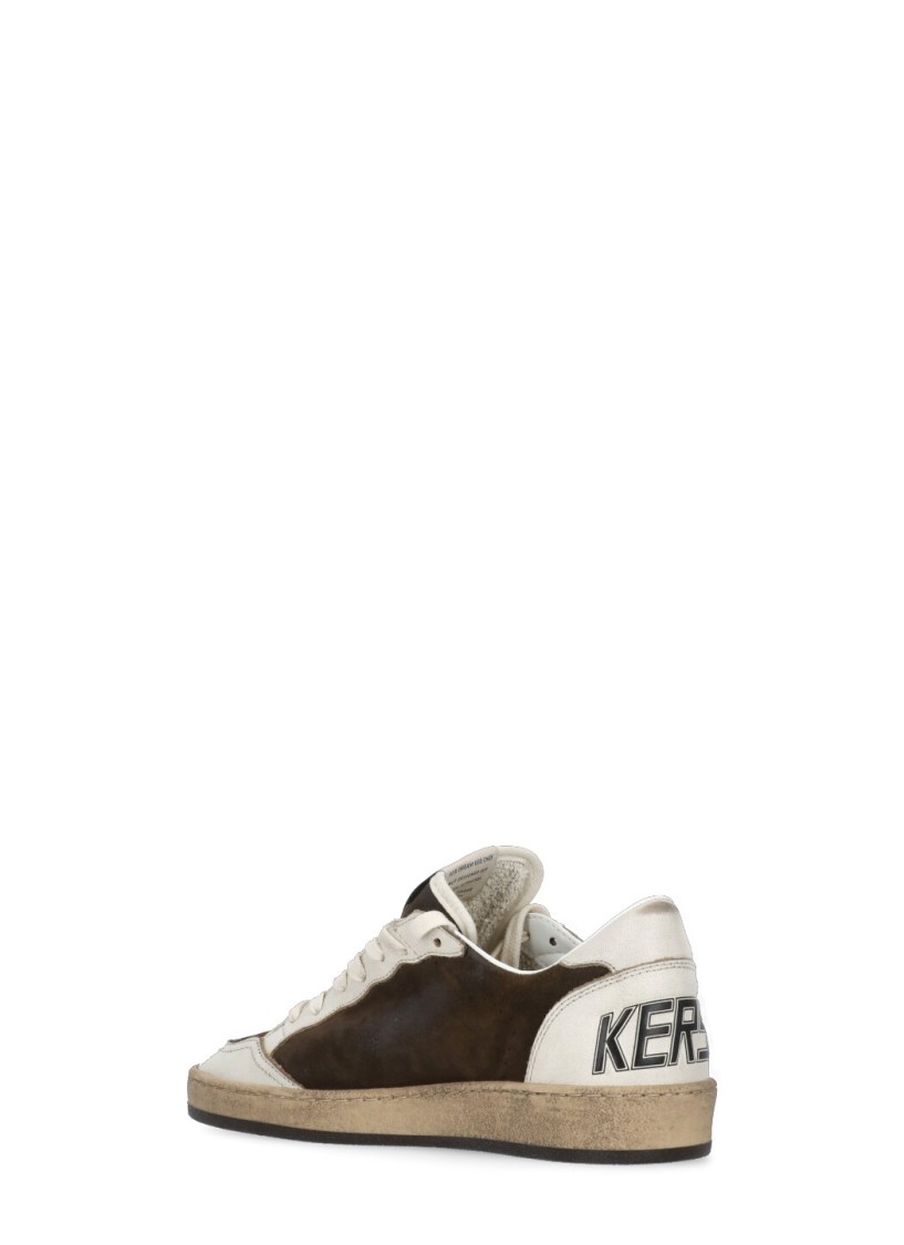 Shop Golden Goose Brown Ballstar Sneakers