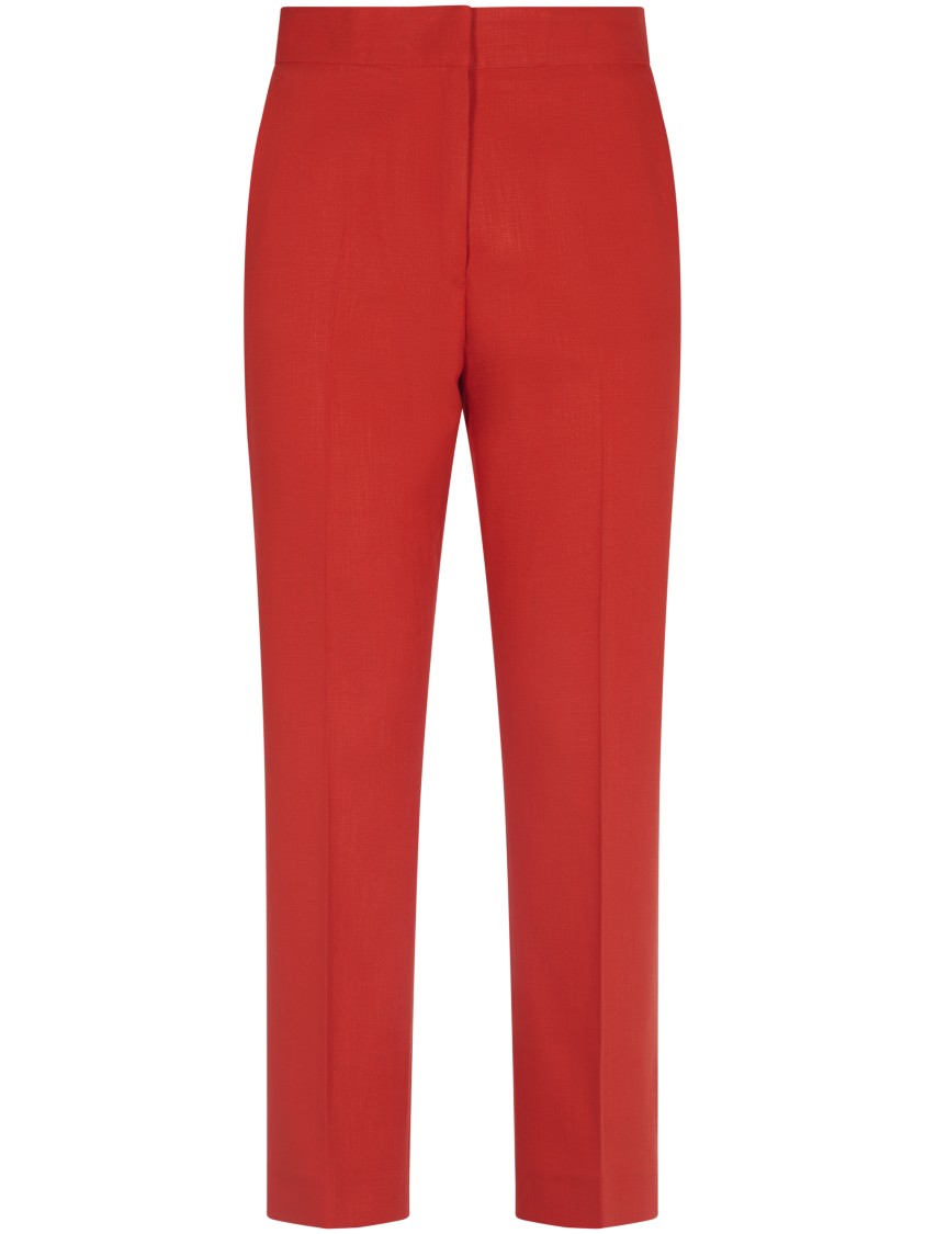 Msgm Tailored Red Trousers With Structured Waistband In Red