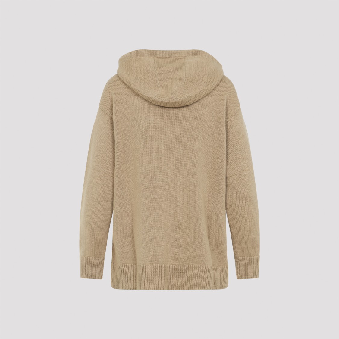 Max Mara Relaxed Fit Knit Sweater With Hood In Brown