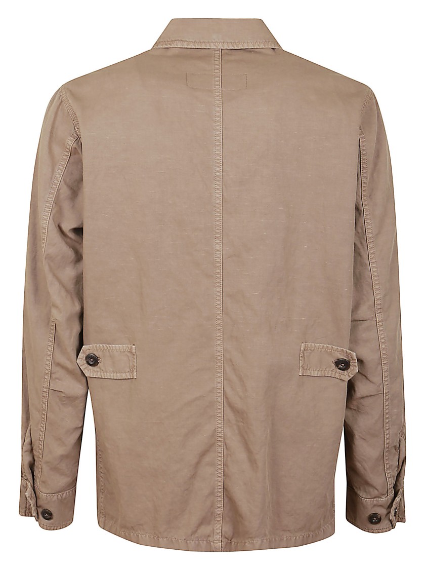 Fay Lightweight Cotton Jacket With Button-up Closure In Brown