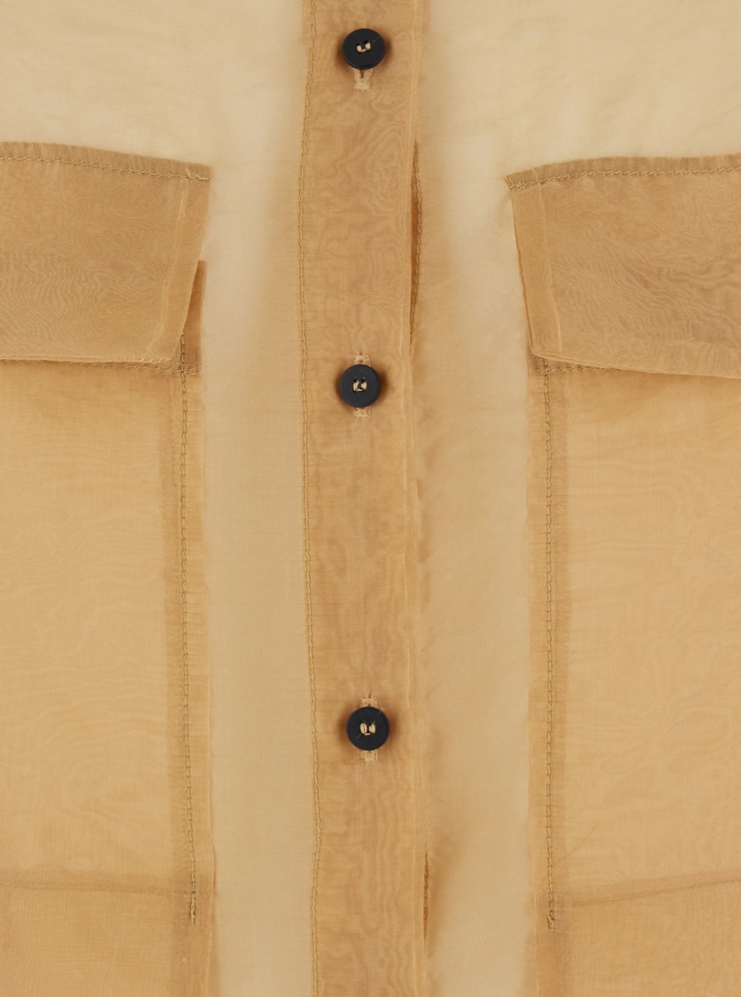 Shop Tela Thelma' Beige Semi-transparent Shirt In Neutrals