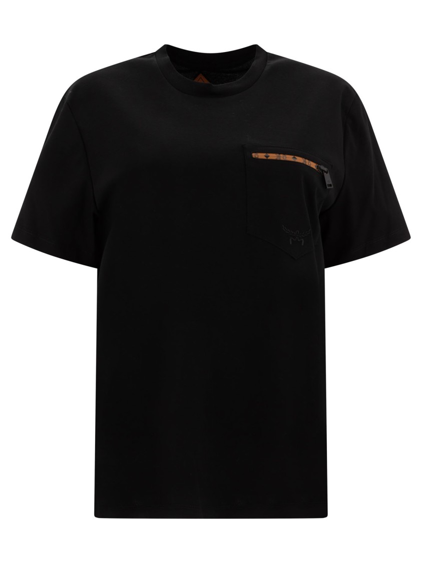 Mcm Laurel Embroidered Jersey T-shirt In Black