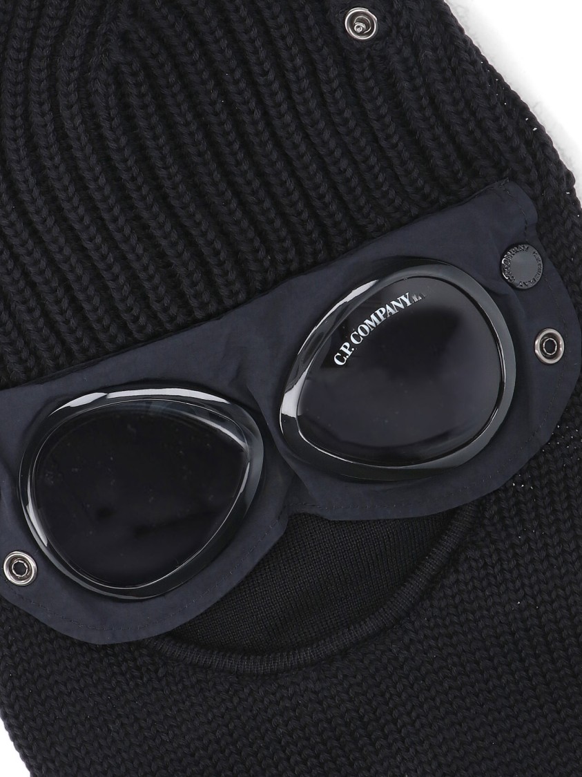 C.p. Company Wool Balaclava Featuring Integrated Goggles In Black