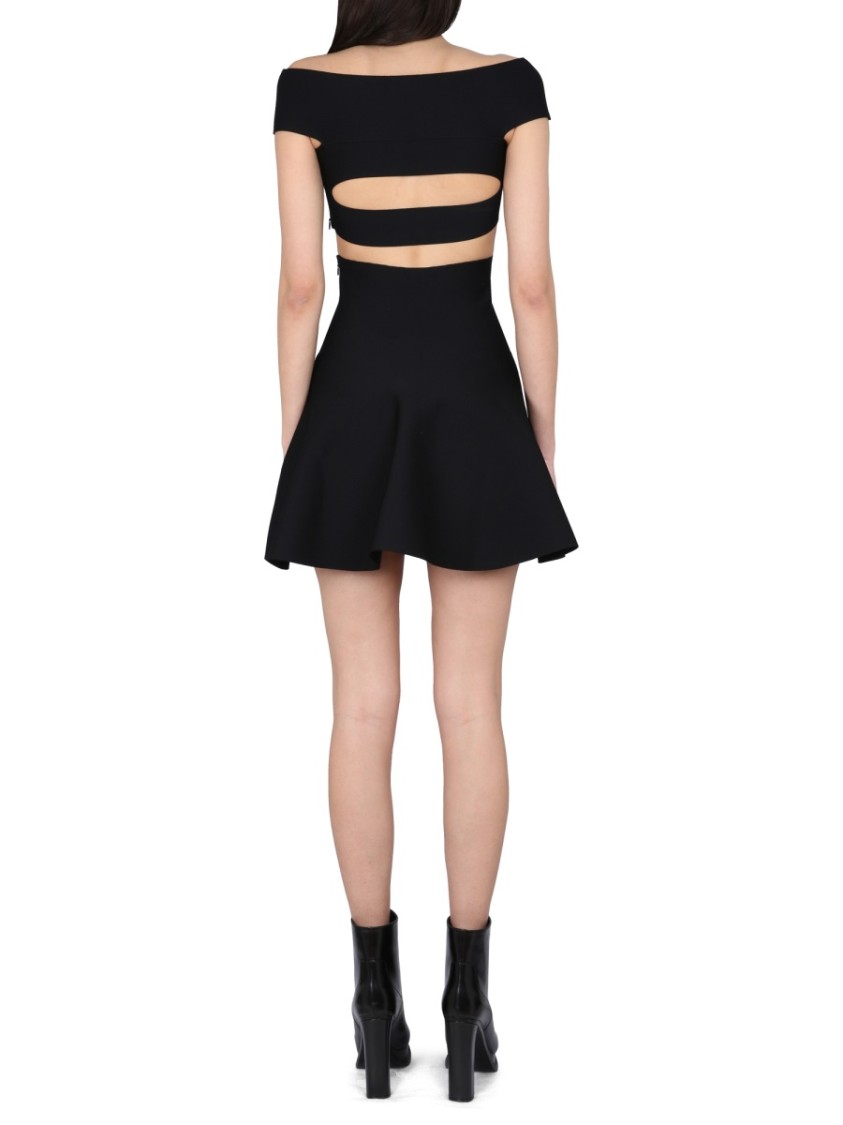 Alexander Mcqueen Alexander Mc Queen Mini Dress With Bare Shoulders In Black