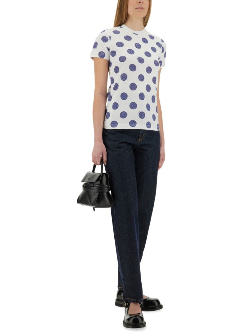 Shop Moschino "ballpoint Pen Polka Dots" T-shirt In White