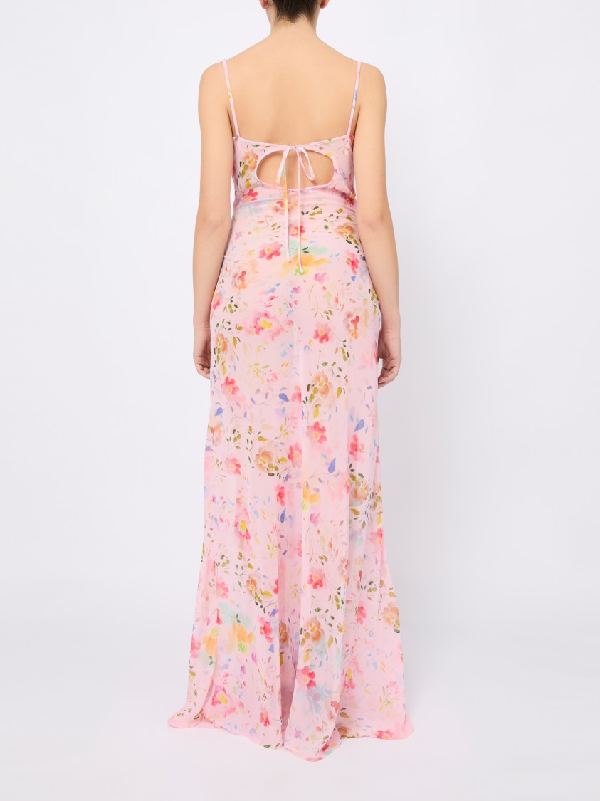 Mar De Margaritas Delicate Floral Maxi Dress In Neutrals