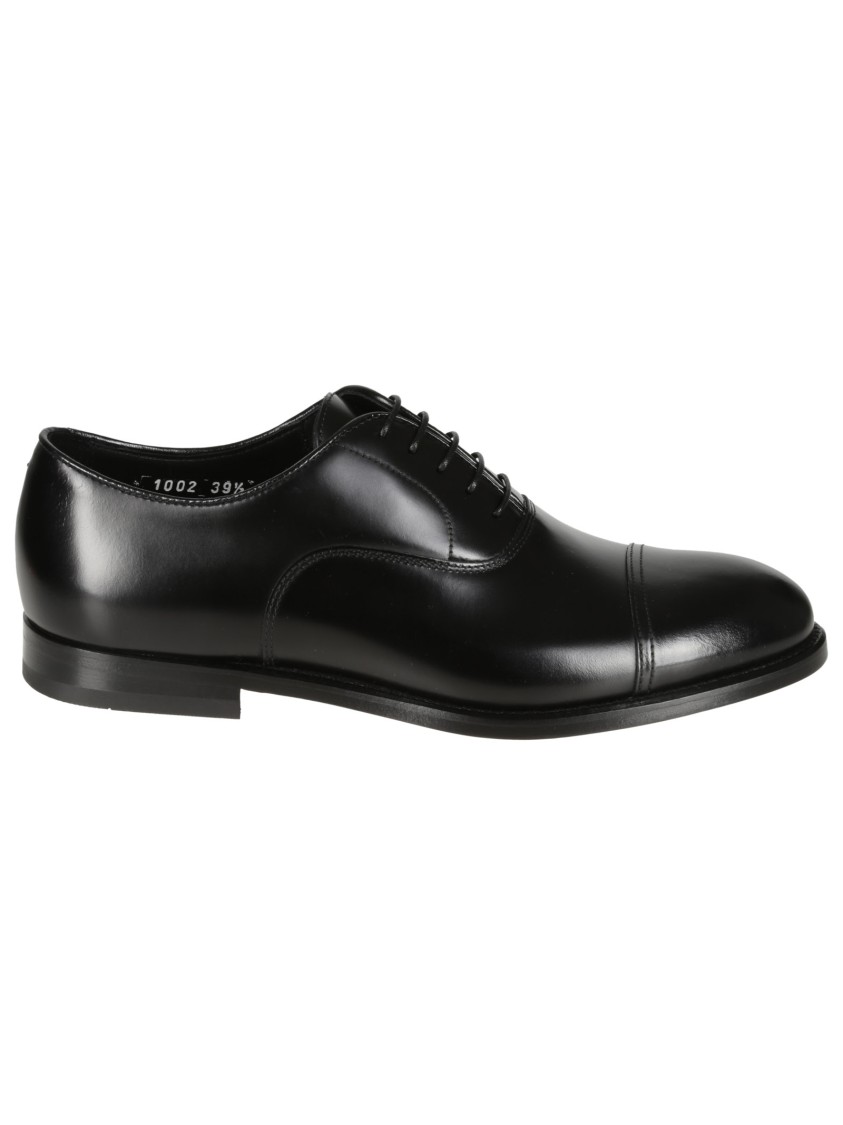 Doucal's High-shine Black Oxford Shoes With Lace-up Fastening In Black