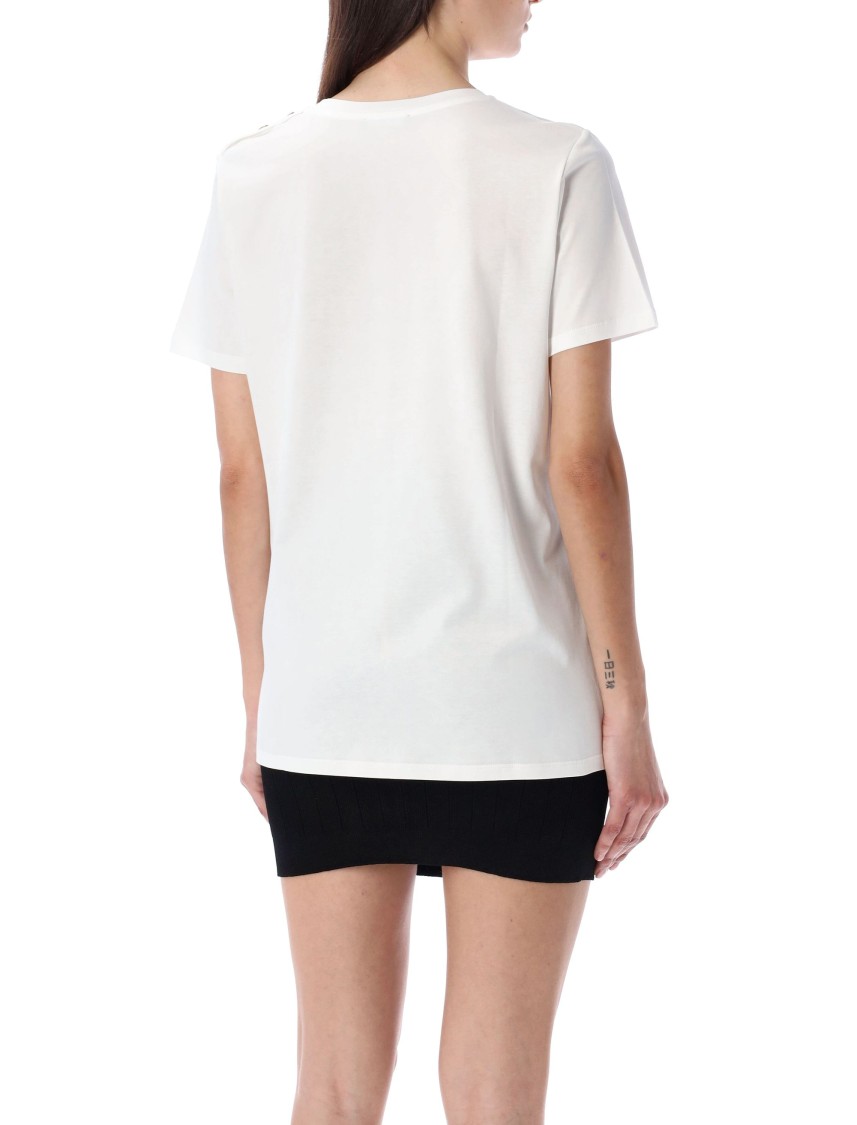 Balmain Flocked Graphic Print T-shirt In Gray