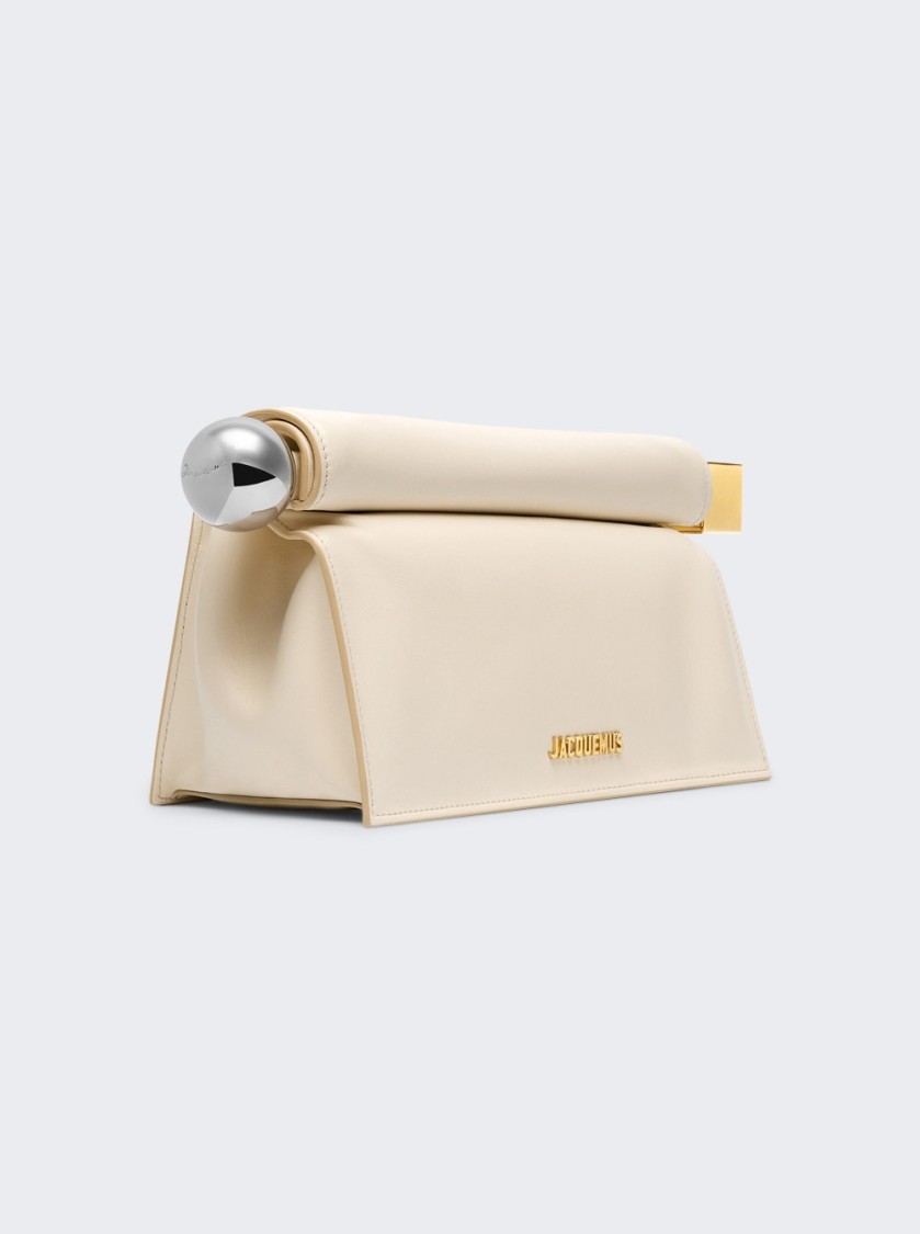 Jacquemus The Rond Carrã© Clutch Light Ivory In Neutrals