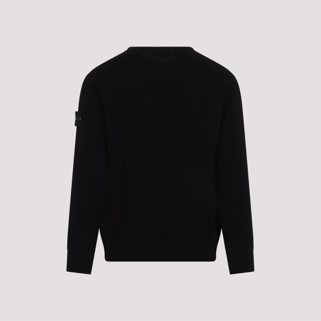 Shop Stone Island Black Cotton Crew Neck Pullover