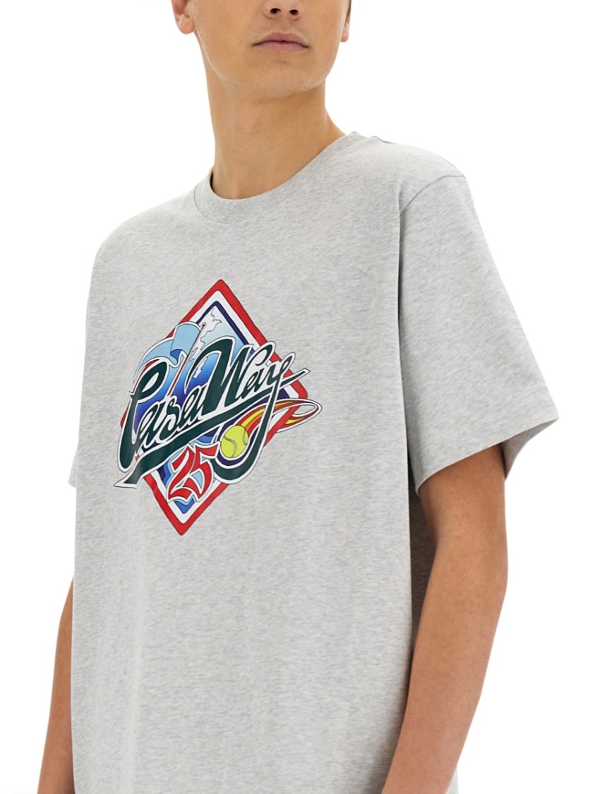 Casablanca Casa Way World Series Printed T-shirt In Gray