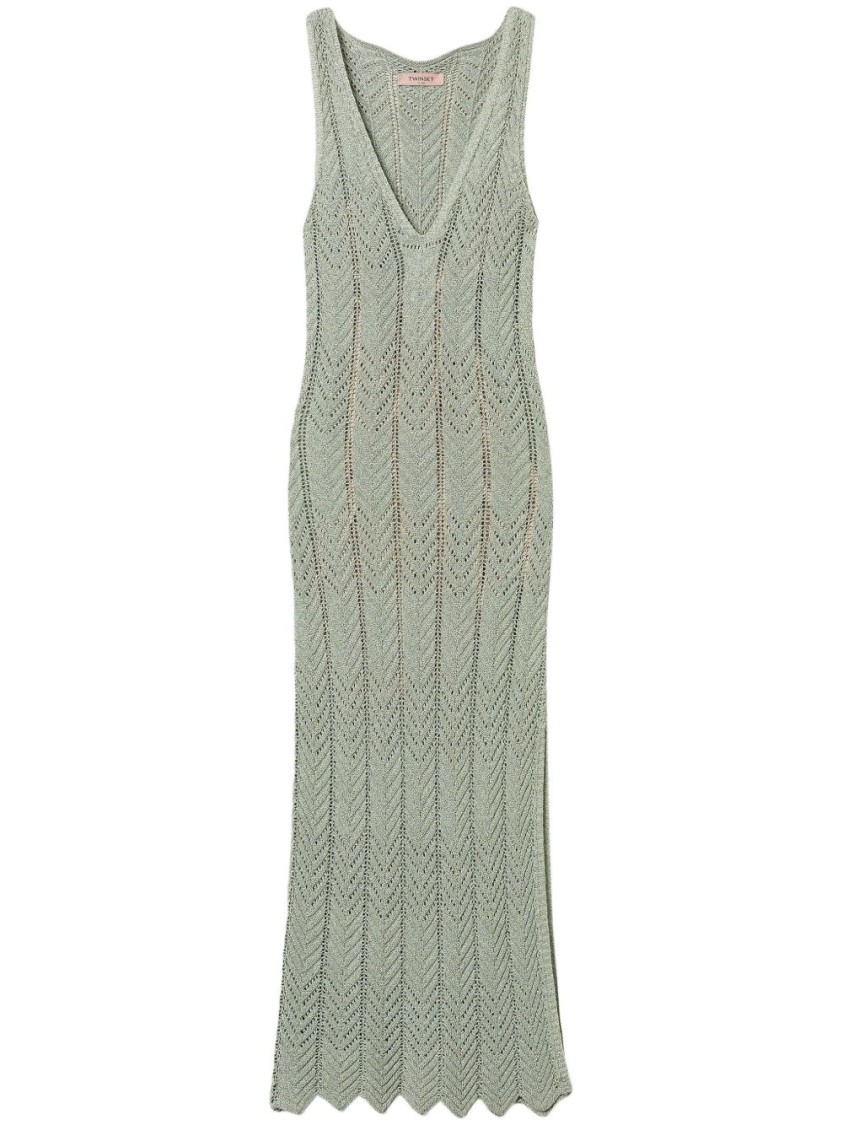 Twinset Twin-set Vibrant Green Twin-set Maxi Dress