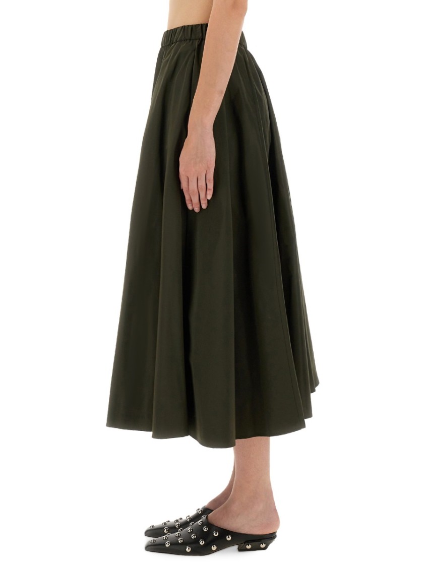 Aspesi Flared Midi Skirt With Flattering Silhouette In Green