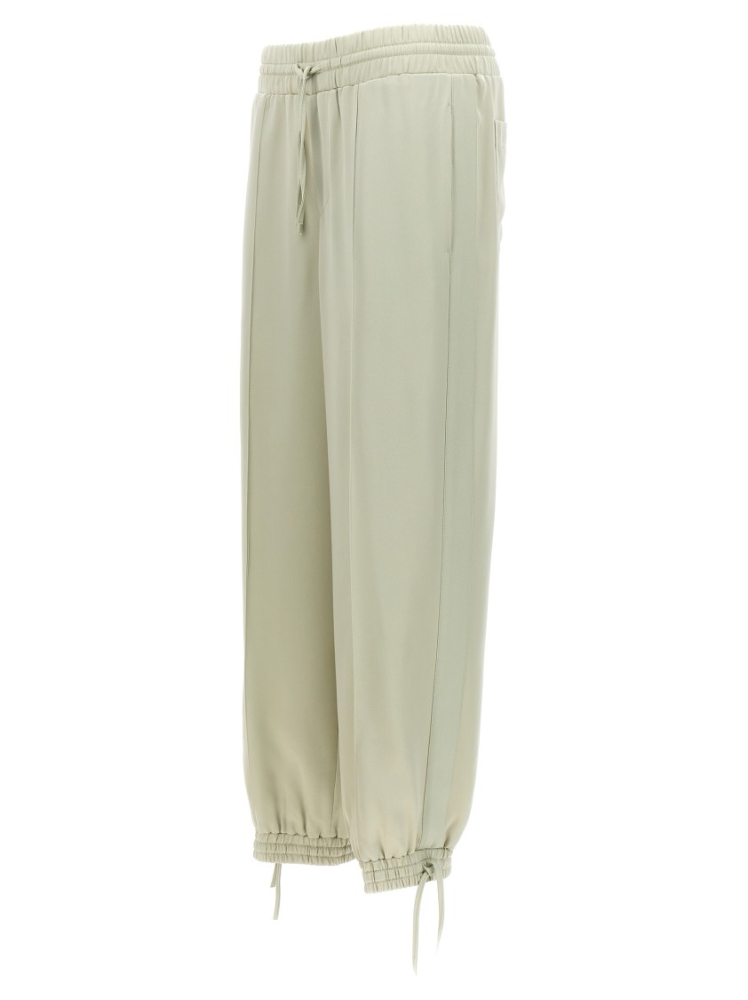 Jil Sander Fluid Viscose Blend Joggers With Adjustable Drawstring In Neutral