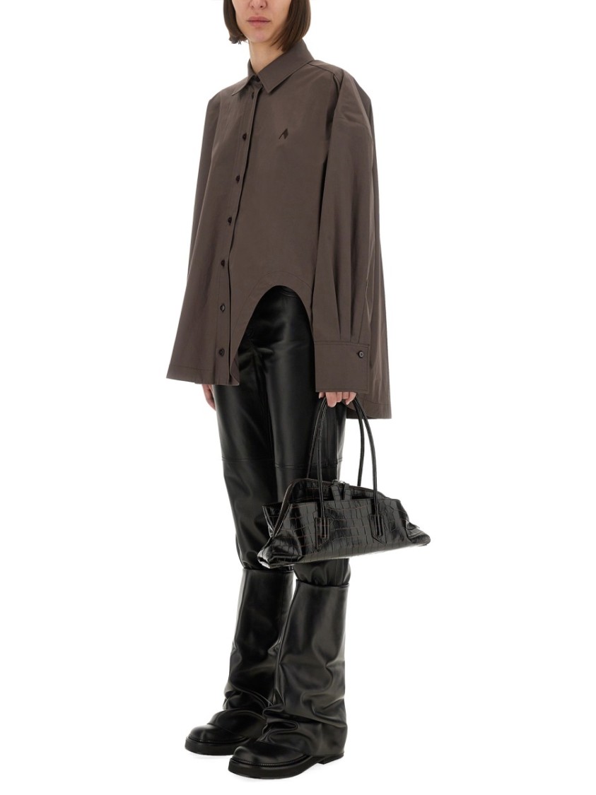 Attico ''diana'' Dark Brown Shirt In Brown