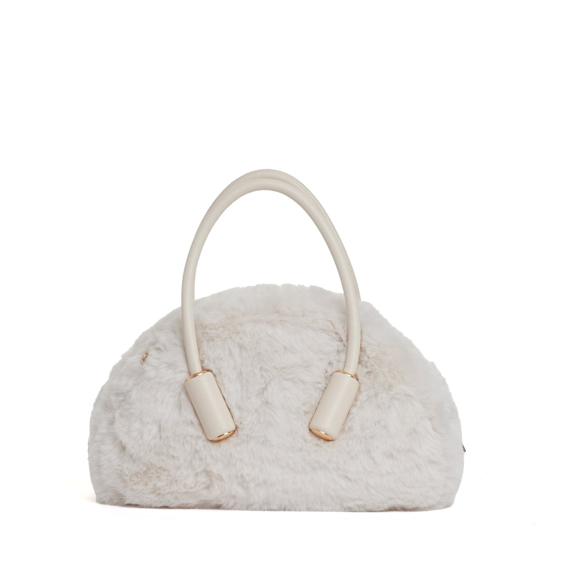 Themoirè Shell-colored Eco Fur Trunk In Neutrals