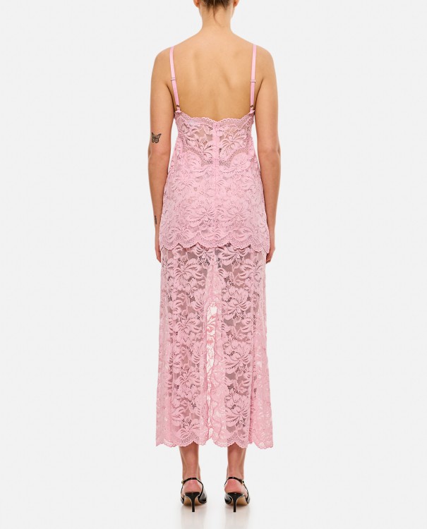 Rabanne Pink Lace Long Dress Maxi in Pink | THE LIST