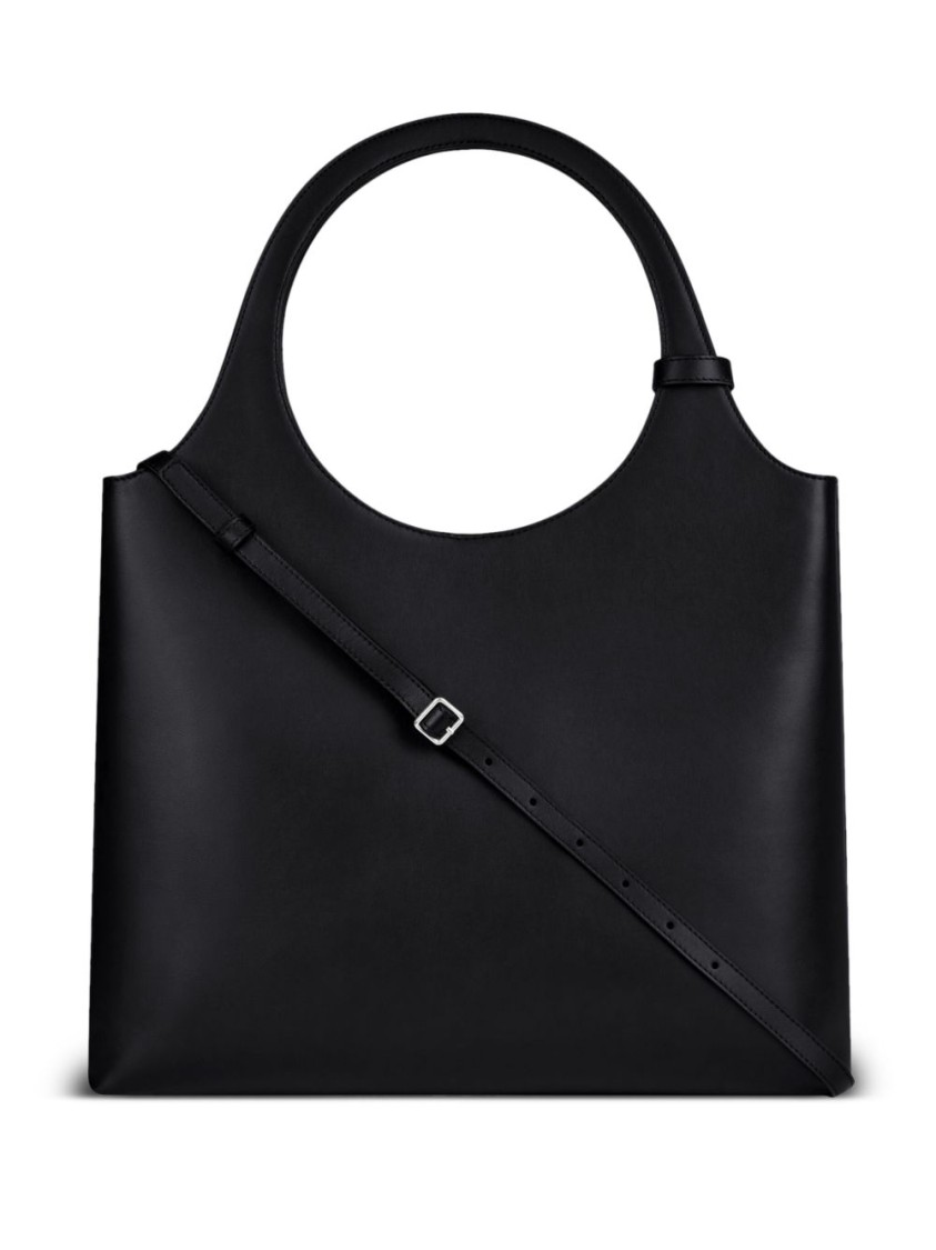 Courrèges Black Bag With Magnetic Fastening And Dual Handles