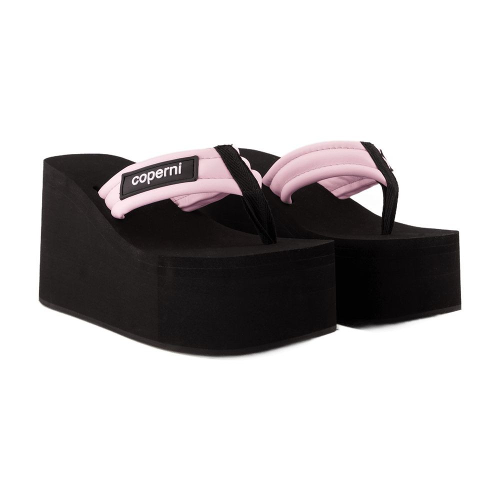 Shop Coperni Wedge Sandals - Synthetic Leather - Black