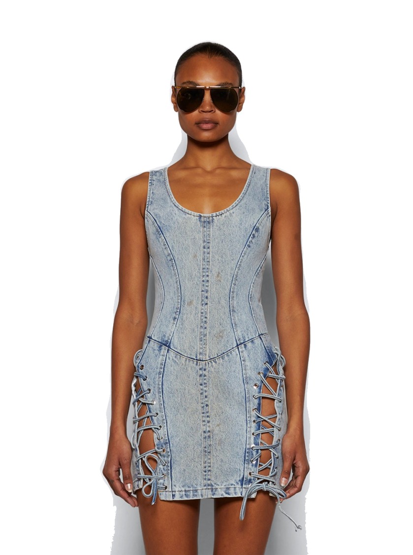 Natasha Zinko Denim Mini Dress In Blue