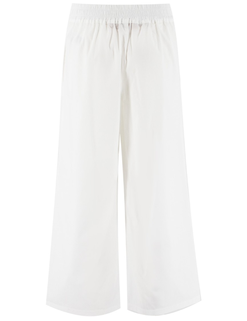 Ermanno Scervino Straight Wide-leg Trousers With Side Pleats In White