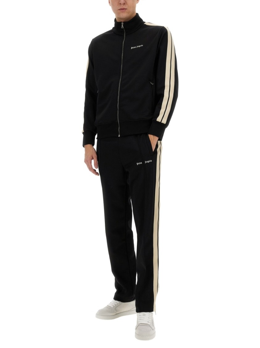 Palm Angels Track Jacket With High Collar In Black