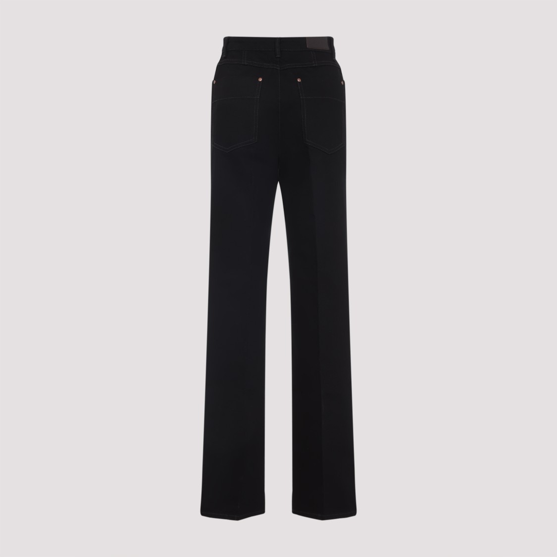 Lemaire High-waisted Straight-leg Trousers With Double-button Closure In Black