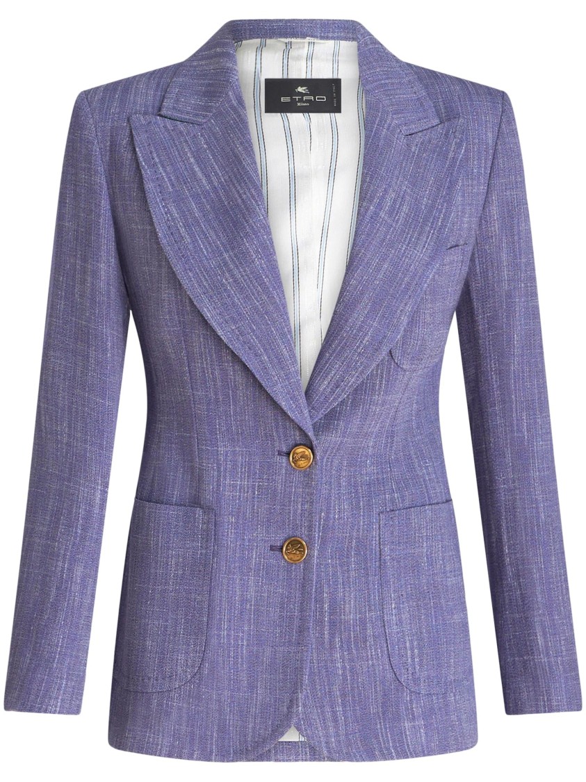 ボトムスその他 Etro Double-Breasted Blue Blazer With Gold Button Accents Etro Double-breasted Blue Blazer With Gold Button Accents In