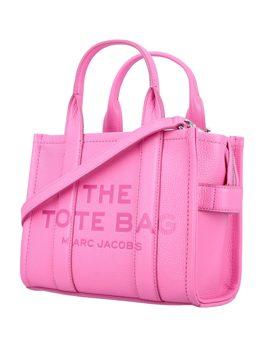 Marc Jacobs Mini Tote In Soft Cow Leather With Bold Lettering In Pink