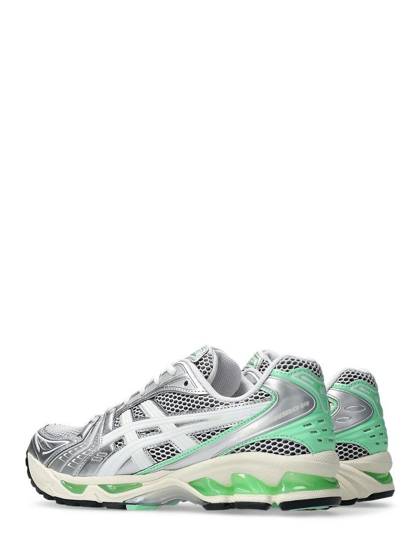 Asics Gel-kayano 14 Sneakers With Metallic Silver Upper In White