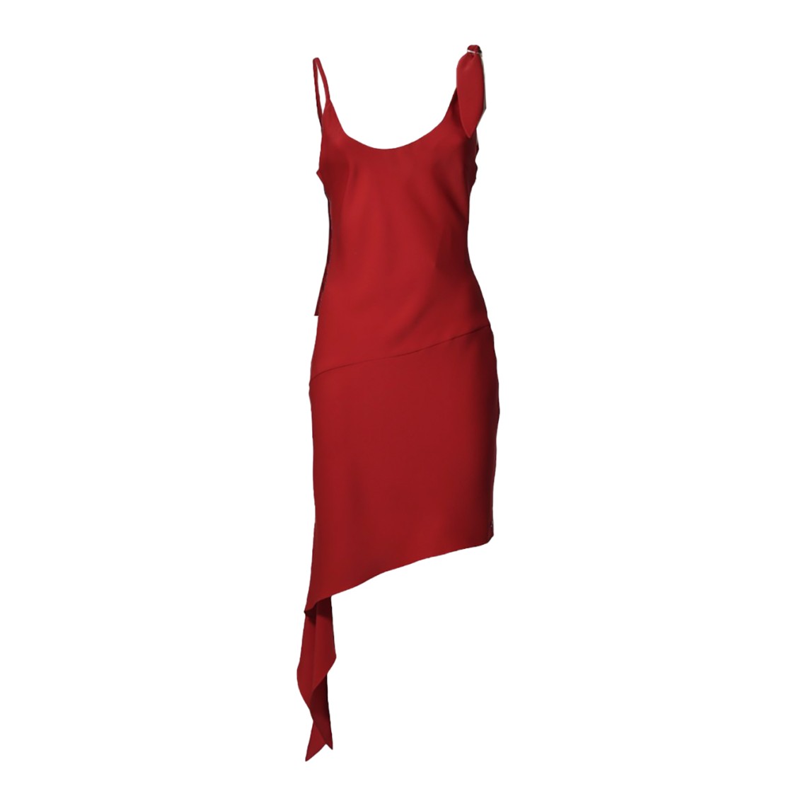 Courrèges Black Polyester Mini Dress In Red