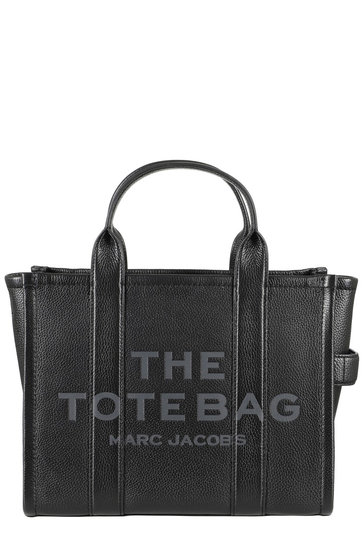 Marc Jacobs Structured Full-grain Leather Medium Tote In Black