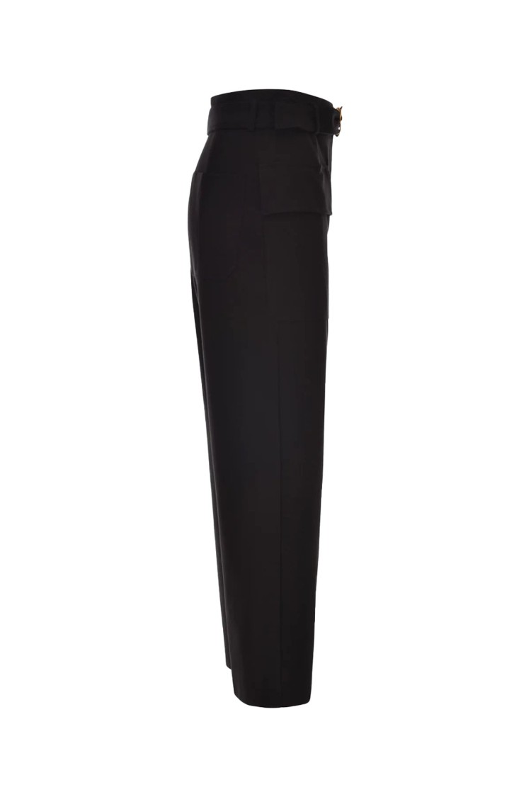 Shop Pinko Black Cropped Trousers