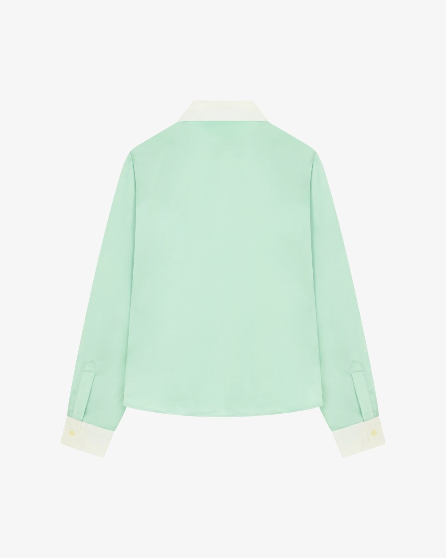 Serena Bute Satin Serena Shirt - Mint In Green