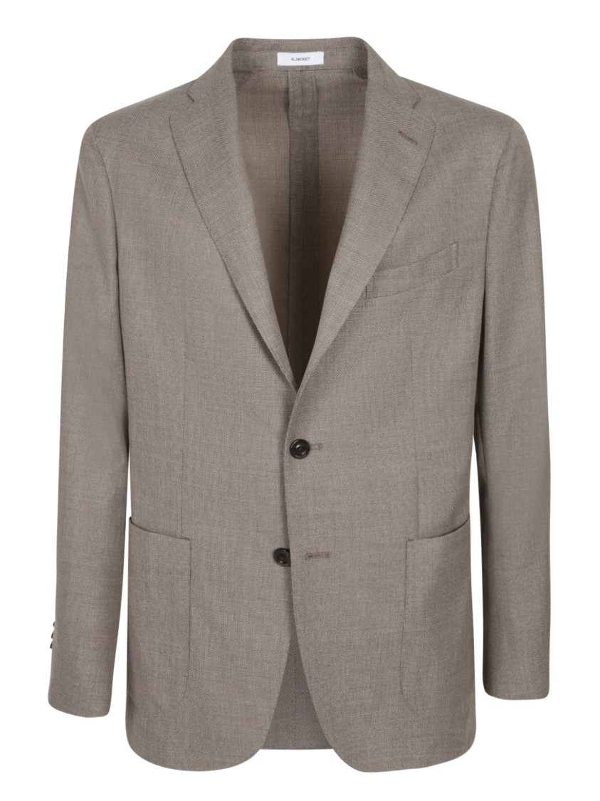 Boglioli Beige Hopsack Jacket In Gray
