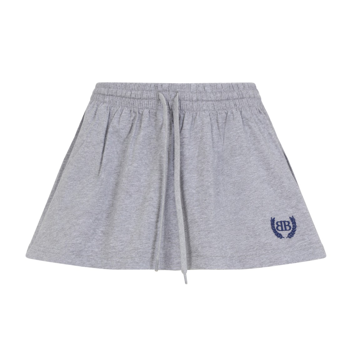 Balenciaga Heather Grey Cotton Shorts Mini Skirt