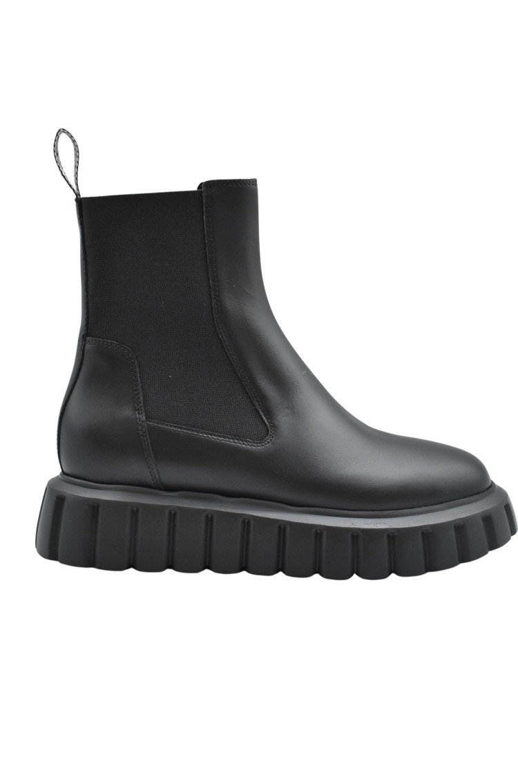 VOILE BLANCHE VOILE BLANCHE BLACK LEATHER BOOTS WITH CHUNKY SOLE