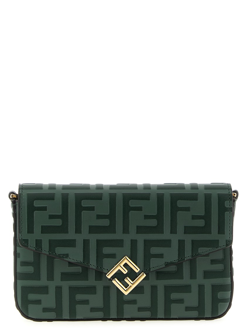 Fendi Ff Diamonds' Wallet On Chain In Black