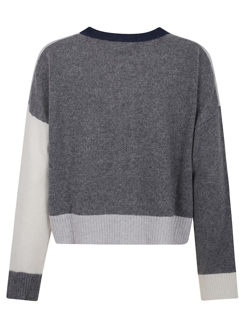 Marni Color-block Cashmere And Soft Calf Leather Cardigan